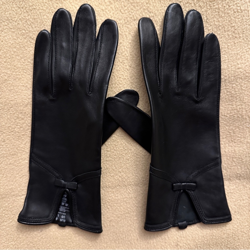 H&M black leather gloves
